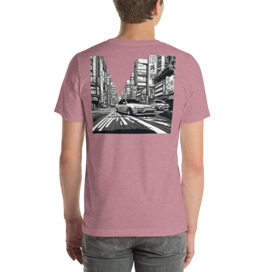 black and white car back patch Unisex t-shirt